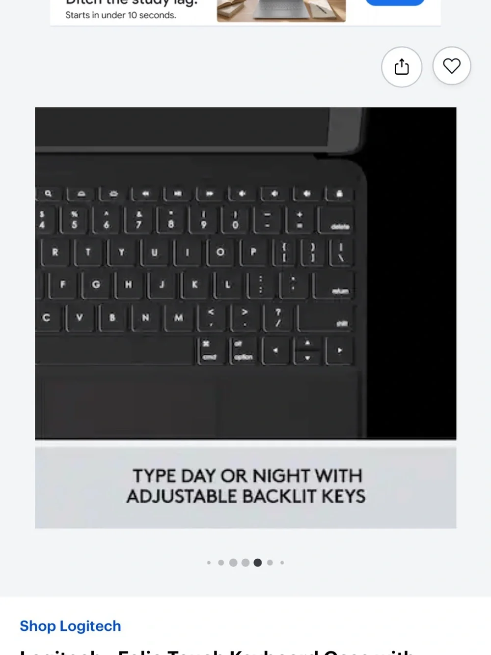 Logitech Folio Touch Tablet Keyboard Case in Gray